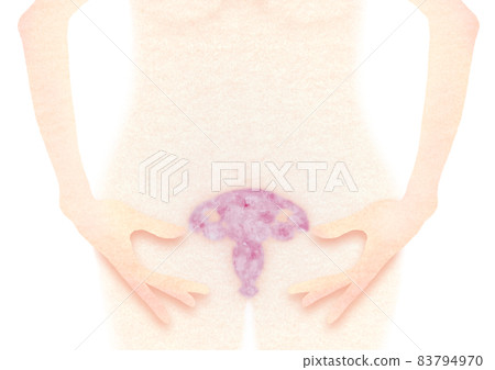 Female body and uterus with disease Disease and aging 83794970