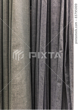 Set of grey dense fabrics of uniform texture. Set of grey dense fabrics of uniform texture. 83795009