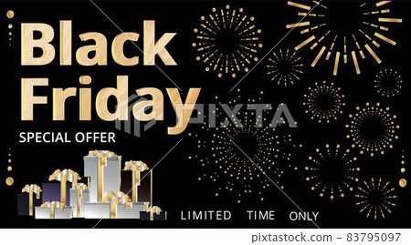 Black Friday concept. Super Sale luxury banner design template, Xmas sale. 83795097