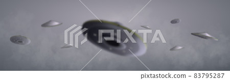 UFO spaceship with light beam UFO spaceship with light beam 83795287