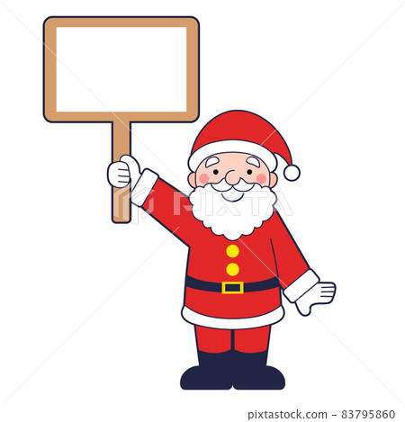 Santa Claus outline with a sign 83795860