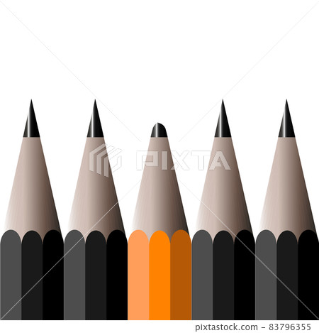 One pencil different then others. Leadership, teamwork, management and uniqueness concept. 83796355
