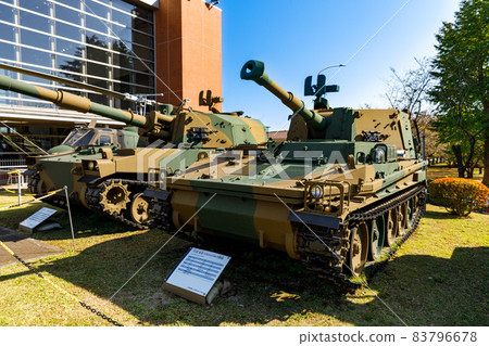 埼玉縣朝霞市陸上自衛隊公關中心瑞克坤地74式自行105坦克 83796678