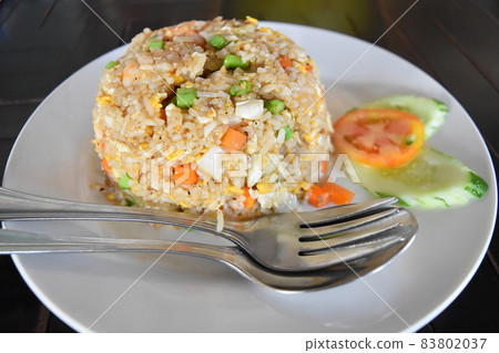 Beautifully shaped fried rice in Cambodia 83802037