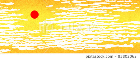 浮世繪雲金折屏太陽 83802062