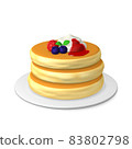 Fruit pancakes on white background 83802798