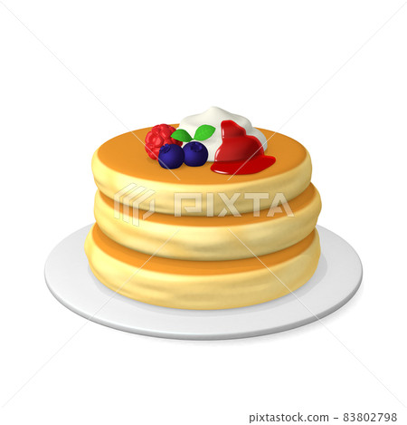Fruit pancakes on white background Fruit pancakes on white background 83802798