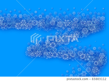 Winter background with snowstorm and sprayed snowflakes for New Years Eve holidays or abstract Christmas greeting card 83803112
