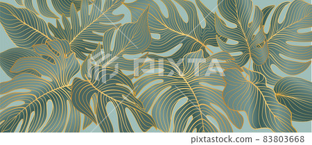 Floral leaves seamless pattern. Foliage garden background. Floral ornamenal tropical nature summer palm leaves decorative retro style wallpaper Floral leaves seamless pattern. Foliage garden background. Floral ornamenal tropical nature summer palm leaves decorative retro style wallpaper 83803668