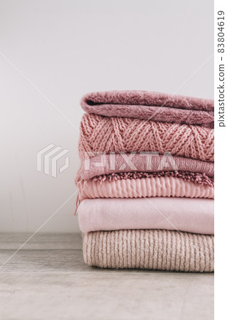 stack knitted sweaters floor2. High quality beautiful photo concept 83804619