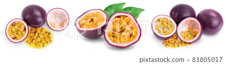 passion fruit isolated on white background. maracuya with full depth of field passion fruit isolated on white background. maracuya with full depth of field 83805017