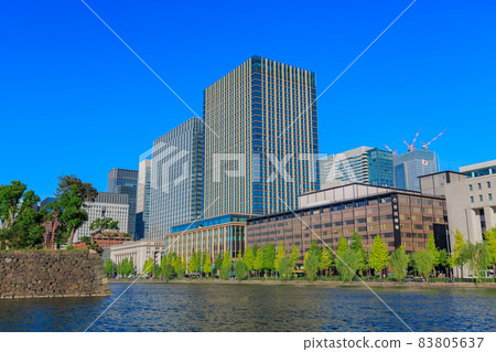 Cityscape of Chiyoda-ku, Tokyo Hibiya Moat and buildings 83805637