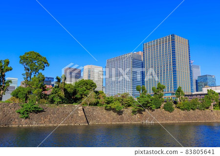 Cityscape of Chiyoda-ku, Tokyo Hibiya Moat and buildings 83805641