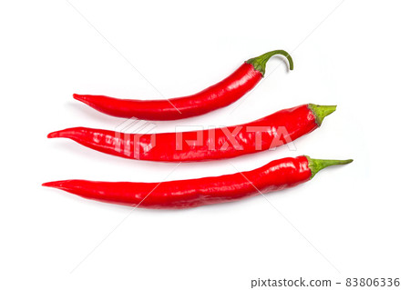 Chili red papper on white isolated background Chili red papper on white isolated background 83806336