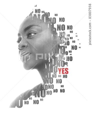 Paintography. A portrait of a woman combined with a word cloud. Paintography. A portrait of a woman combined with a word cloud. 83807938