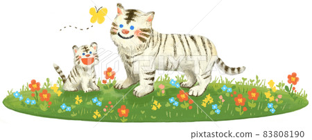 Parent and child of flowers, butterflies and tigers Parent and child of flowers, butterflies and tigers 83808190
