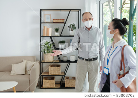 Hospitable Man Inviting Doctor 83808702