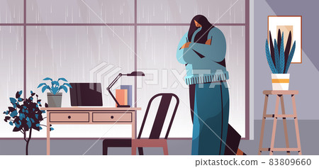 unhappy depressed businesswoman under standing near workplace feeling desperate mental health diseases 83809660