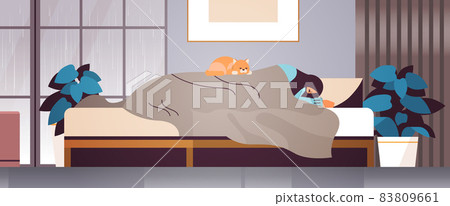 unhappy depressed woman sleeping in bed girl feeling desperate and lonely mental health diseases depression 83809661