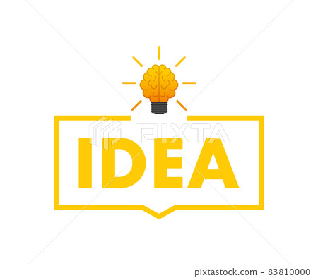 Flat idea for concept design. Lightbulb icon. Idea, solution, business, strategy concept. Vector stock illustration 83810000
