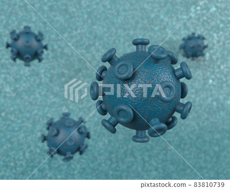 3D illustration of new coronavirus cells 83810739
