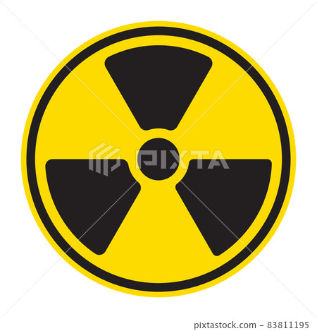 Nuclear radiation warning icon vector radioactive symbol atomic sign for graphic design, logo, website, social media, mobile app, UI illustration 83811195