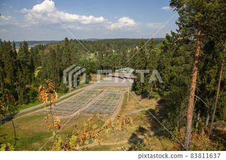 Sortavala, Russia - July 11, 2021: Song Festival Grounds in a city park in the town of Sortavala in the Republic of Karelia in Russia 83811637