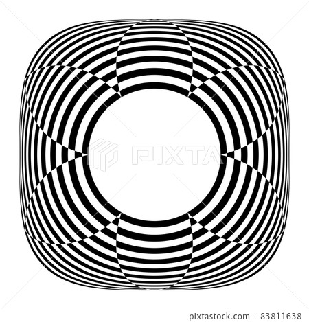 Abstract striped lines op art patten. 3D illusion effect. 83811638