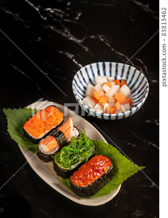Mixed sushi set on plate Mixed sushi set on plate 83813462