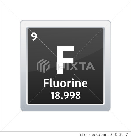 Fluorine symbol. Chemical element of the periodic table. Vector stock illustration. 83813937