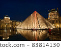 Louvre glass piramyd in the night 83814130