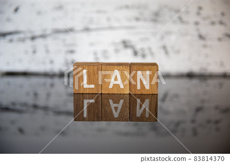 Business image (IT terminology) Block character LAN Business image (IT terminology) Block character LAN 83814370