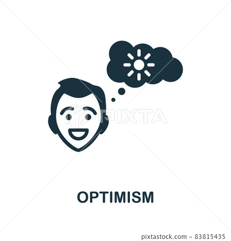 Optimism icon. Monochrome simple element from core value collection. Creative Optimism icon for web design, templates, infographics and more 83815435