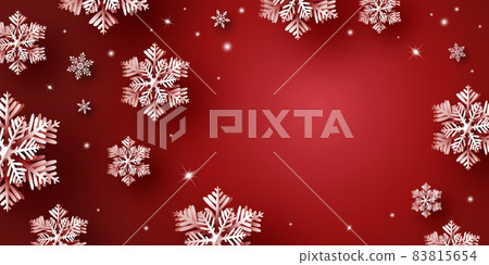 Christmas and Winter banner design of snowflake with light vector illustration 83815654