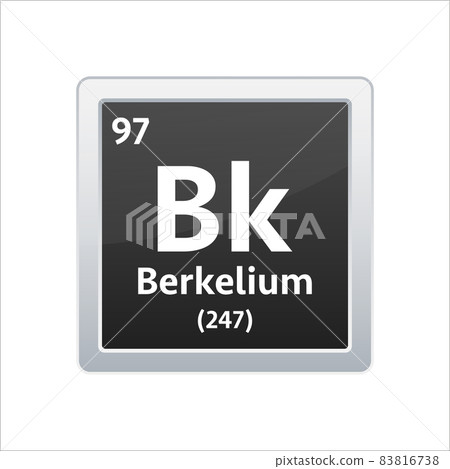 Berkelium symbol. Chemical element of the periodic table. Vector stock illustration. Berkelium symbol. Chemical element of the periodic table. Vector stock illustration. 83816738