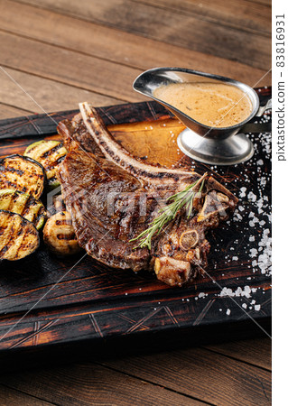 Dish of gourmet grilled dorada fish 83816931