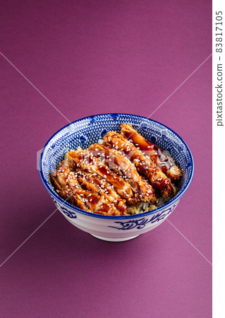 Katsudon fried chicken with rice in a bowl Katsudon fried chicken with rice in a bowl 83817105