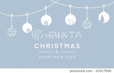 簡約可愛的現代聖誕裝飾背景牆紙卡片（灰色） 83817600
