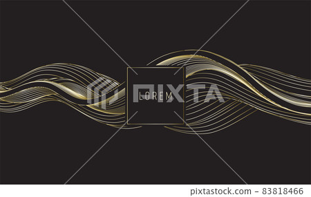 Gold lines template, artistic covers design, colorful luxury backgrounds. Trendy pattern, graphic poster, cards. Vector illustration Gold lines template, artistic covers design, colorful luxury backgrounds. Trendy pattern, graphic poster, cards. Vector illustration 83818466