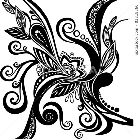 abstract freehand drawing for decoration. ornament element 83819366
