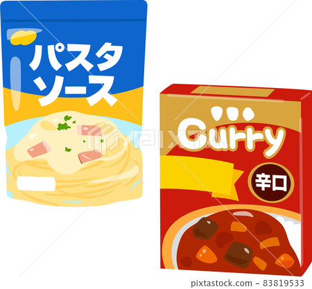 蒸煮咖哩和意大利麵醬 蒸煮咖哩和意大利麵醬 83819533