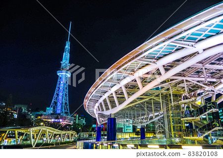 夜晚的名古屋電視塔愛知縣名古屋市 夜晚的名古屋電視塔愛知縣名古屋市 83820108