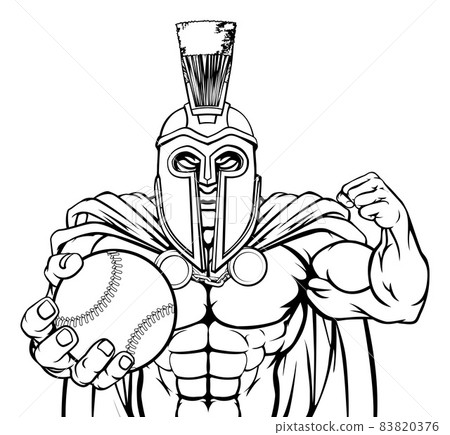 Spartan Trojan Baseball Sports Mascot Spartan Trojan Baseball Sports Mascot 83820376