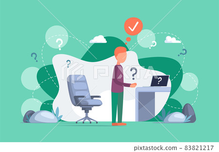 Businessman solving question. Problem Solution. Career success at work, creative project idea 83821217