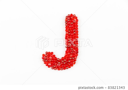 Red beads alphabet J 83821343