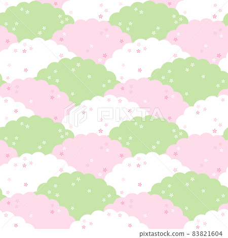 Cherry trees in full bloom Background material Seamless pattern 83821604