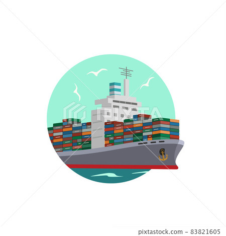 container, ship, vector 83821605