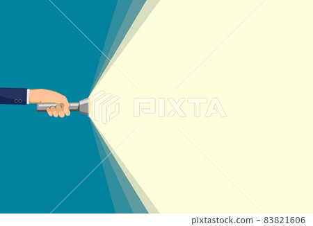 Torch light in hand illuminated place for text. 83821606