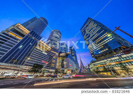 Night view of Nagoya station Urban image 83821646