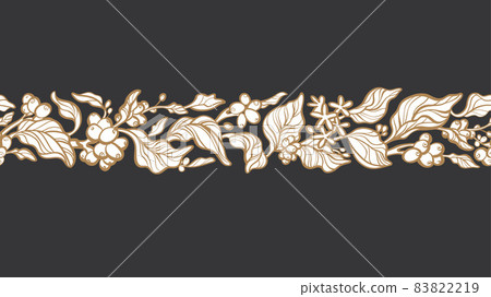 Coffee strip, contour tree Vector seamless pattern Coffee strip, contour tree Vector seamless pattern 83822219